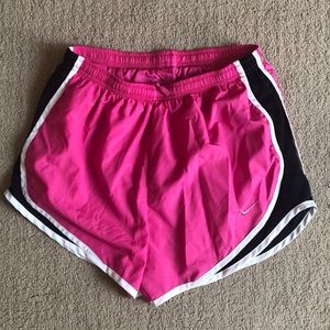 Nike Pink and Black Dri-Fit Shorts